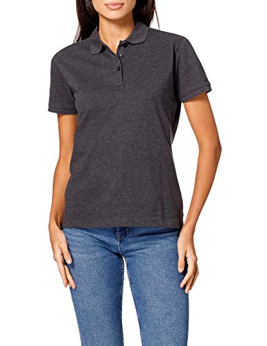 CliQue Damen Regular Fit Poloshirt,Grey (Anthracite Melange), 34 EU (Herstellergröße:X-Small) von Clique