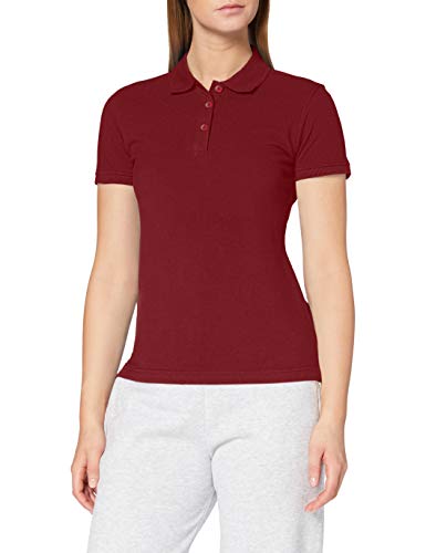 CliQue Damen Regular Fit Poloshirt,Rot (Burgunderrot), 34 EU (Herstellergröße:X-Small) von Clique