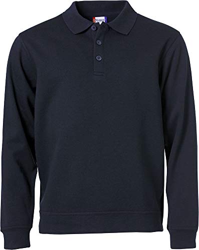 CliQue Herren Basic Polo Sweater Sweatshirt, Blau (Dark Navy), 5X-Large von Clique