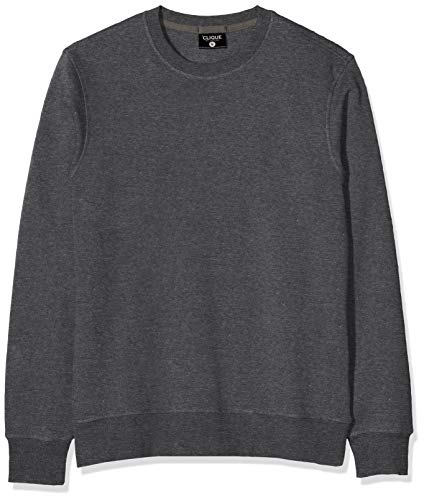 CliQue Herren Roundneck Classic Sweatshirt, Grau (Anthrazit Melange), XS von Clique