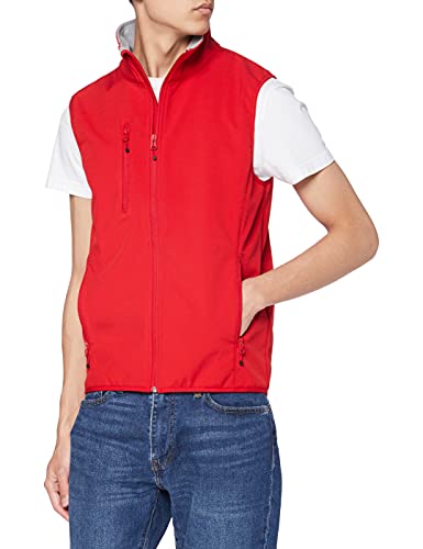 CliQue Herren Softshell Vest Gilet Outdoor Weste, Rot, S von Clique