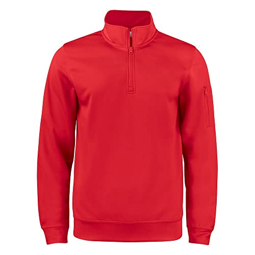 CliQue Unisex Erwachsene Basic Active Quarter Zip Sweatshirt, rot, L von Clique