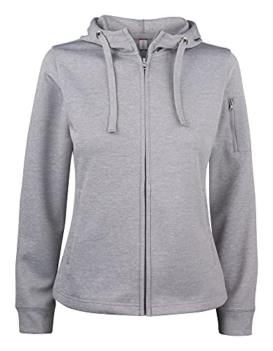 CliQue Damen Basic Active Hoody Lady Full Zip Kapuzenpullover, Grey Melange, 42 von Clique