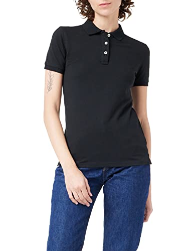 CliQue Damen Premium Polo Shirt Polohemd, Schwarz, Small von Clique