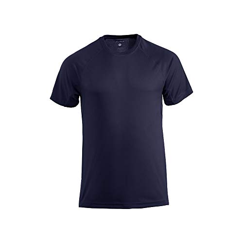 Herren T-Shirt, Laufshirt, hohe Sichtbarkeit, neonfarben, CQ029338, dunkelblau, 56 von Clique