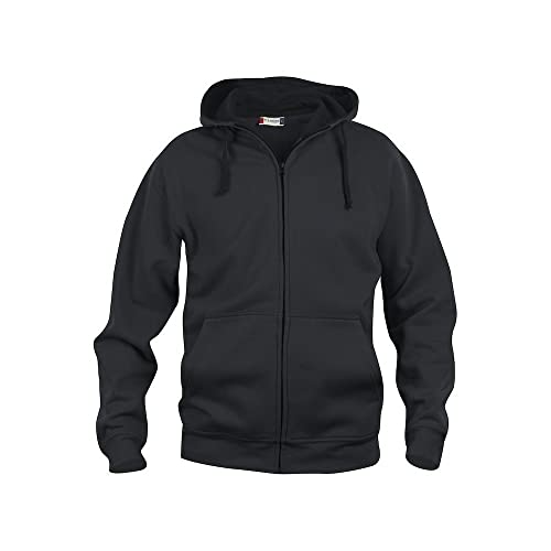 CliQue Herren Basic Full Zip Hoody Kapuzenpullover, Blickdicht, Schwarz, XS von Clique