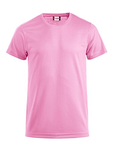 Clique Herren Funktions T-Shirt aus Polyester T-Shirt für den Sport, perforiert und feuchtigkeitsabführend in 10 Farben S M L XL XXL XXXL XXXXL (Pink, M) von Clique