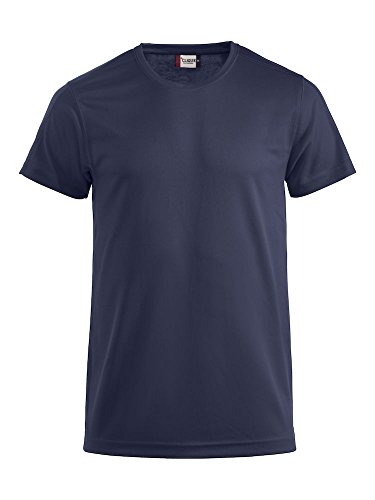 Clique Herren Funktions T-Shirt aus Polyester T-Shirt für den Sport, perforiert und feuchtigkeitsabführend in Navy, Grösse M von Clique