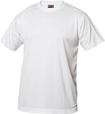 Clique Herren Funktions T-Shirt aus Polyester T-Shirt für den Sport, perforiert und feuchtigkeitsabführend in Weiss, Grösse S von Clique