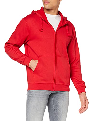 CliQue Herren Basic Full Zip Hoody Kapuzenpullover, Blickdicht, rot, XXL von Clique
