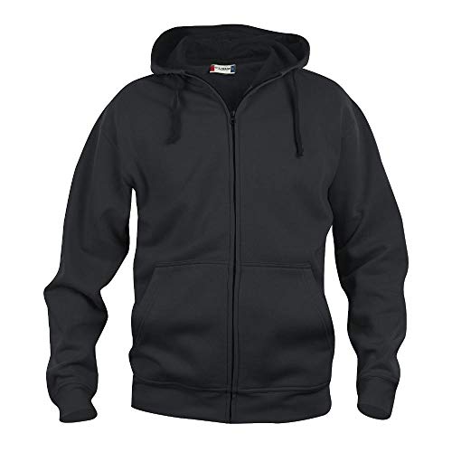 CliQue Herren Kapuzenjacke mit durchgehendem Reißverschluss Hoodie, Blickdicht, Schwarz, XXXXX-Large von Clique