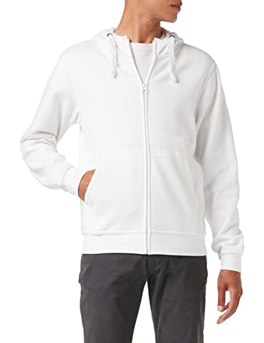 CliQue Herren Basic Full Zip Hoody Kapuzenpullover, Blickdicht, weiß, L von Clique