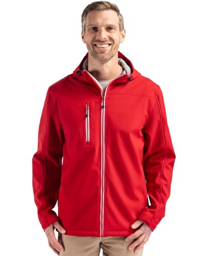 Clique Herren Telemark Eco Stretch Softshell Full Zip Mens Hooded Jacket Jacke, Rot/Ausflug, einfarbig (Getaway Solids), 3XL von Clique