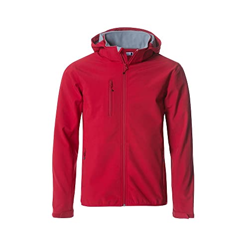 Clique - Herrenjacke Basic Hoody Softshelljacke aus elastischem Polyester, lässig, winddicht, für Trekking, Wandern, Arbeit, Reisen, Saison Herbst und Winter (Rot 3XL), rot von Clique