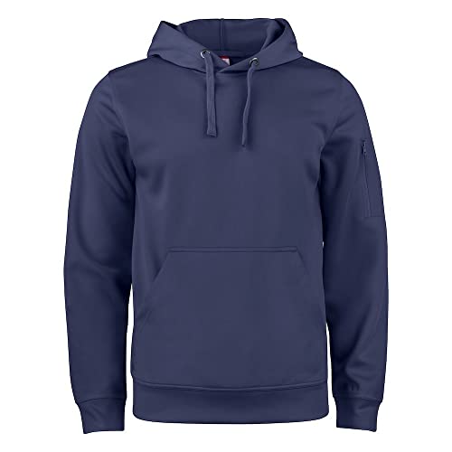 Clique - Kapuzenpullover Herren Damen Unisex Basic Active Hoody, aus Polyester, weich, waschbeständig, für Trekking, Wandern, Reisen, Freizeit (Dunkelblau L), Dunkle Marine von Clique