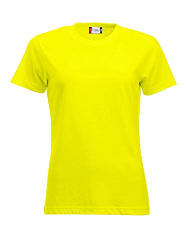 Clique - New Classic-T Damen T-Shirt Halbarm T-Shirt aus Baumwolljersey Frühling Sommer in verschiedenen Farben und Größen (Gelb HV S), Gelb Hv von Clique