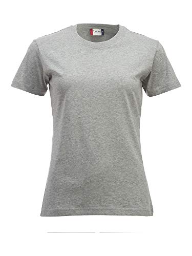 Clique - New Classic-T Ladies Damen T-Shirt Halbarm T-Shirt aus Baumwolle Jersey Frühling Sommer in verschiedenen Farben und Größen (Grey Melange M), Heathergrau von Clique