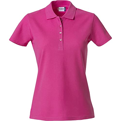 Clique - Poloshirt Halbarm Damen Basic Polo Ladies Slim Fit mit Knopfleiste aus Baumwolle Frühjahr/Sommer in verschiedenen Farben und Größen (Himbeere XL), Glänzende Kirsche von Clique