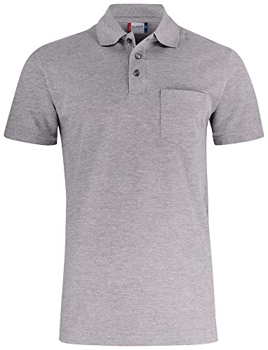 CliQue Unisex Basic Polo w. Pocket Polohemd, Grey Melange, M von Clique