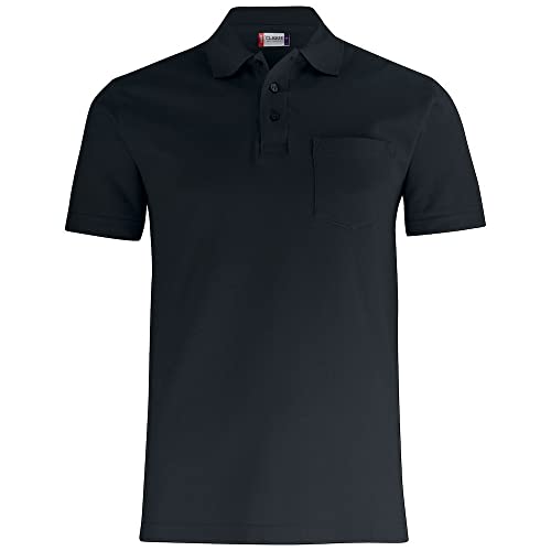 CliQue Unisex Basic Polo w. Pocket Polohemd, Schwarz, L von Clique