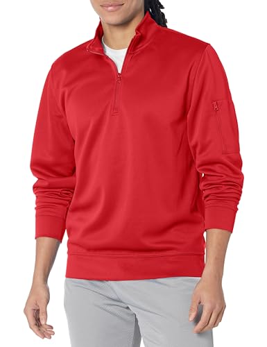 Clique Uni Lift Performance Quarter Zip Sweatshirt, Rot/Ausflug, einfarbig (Getaway Solids), XXX-Large von Clique