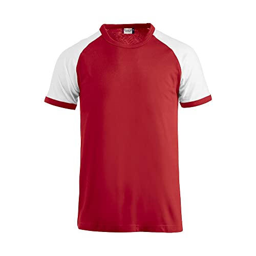 Clique Unisex Erwachsene Raglan T-Shirt, Rot/Weiß, L von Clique