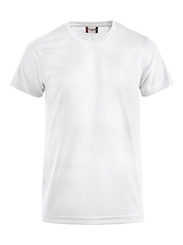 Herren Funktions T-Shirt aus Polyester von CLIQUE. Das T-Shirt für den Sport, perforiert und feuchtigkeitsabführend in Weiss, Grösse M von Clique