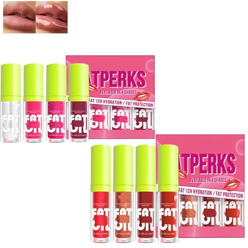 4 Colors Oil Lip Lips Glosses Sets, Creamy Nourishing Plumping Lip Gloss, Gloss High Lipstick Sets, Lip Glaze Long Lasting Moisturing Lip, Hydrating Lip Oil Set for All Skin Types (2pcs) von Clisole