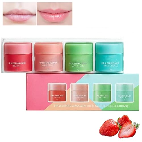 4pcs/set Fragrant Nutritious Lip Sleeping Mask, Chapped Lips Treatment Care, Chapped Lips Treatment Care, Lip Balm Locks In Moisture Lip Care, Effectively Moisturizing And Repairing Dry Lips von Clisole