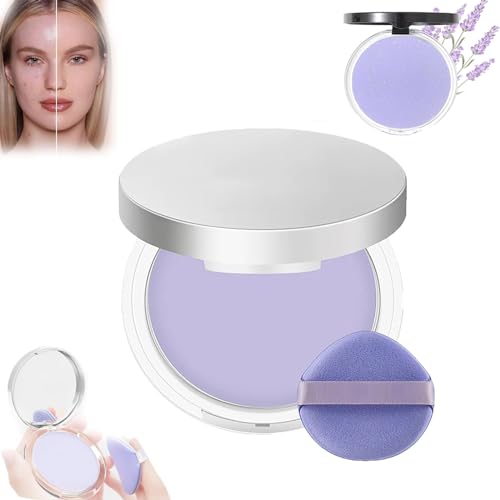 Chiltab Lavender Matte Powder Oil Control, Chiltab Polvo Compacto with Mini Powder Puff, Chillab Powder for Silky Blurring Oil Control Long-Lasting Makeup, Lavender Setting Powder for All Skin (2pcs) von Clisole