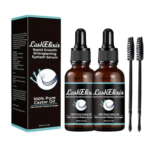 GFOUK Lashelixir Rapid Growth Strengthening Eyelash Serum, Castor Oil Eyelash Serum, Lash Boosting Serum For Longer, Strengthen And Nourish Your Natural Lashes, Eyelash Growth Serum for Women (2pcs) von Clisole