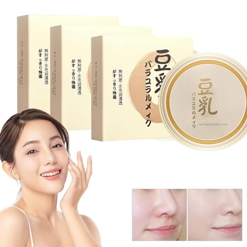 Japanese Concealer Soybean Milk Powder, Milk Concealer Japan Makeup, Concealing And Setting Soy Milk Powder, Long-Lasting Oil Control Makeup Holding Face Foundation for All Skin Types (Mixed 3pcs) von Clisole