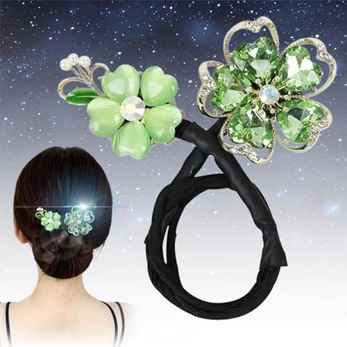 Strass-Blumen-Haarspange, Lazy Hair Curler Deft Bun Maker, elegante Haarspange für Frauen, Haarknotenmacher, eleganter Dutt-Blumen-Haar-Twister für eine schnelle und einfache Frisur (1 Stück) von Clisole