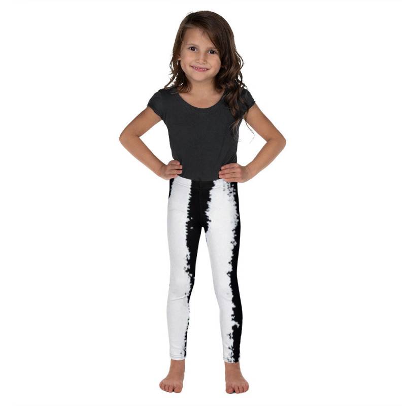 Schwarzweiße Kinder-Leggings Sublimationsbedruckte Mädchenhose von CliziaShop