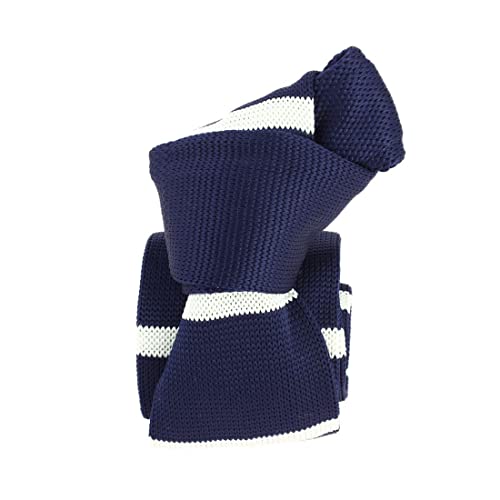 Clj Charles Le Jeune. Strickkrawatte Microfiber navy weiß Club/gestreift von Clj Charles Le Jeune