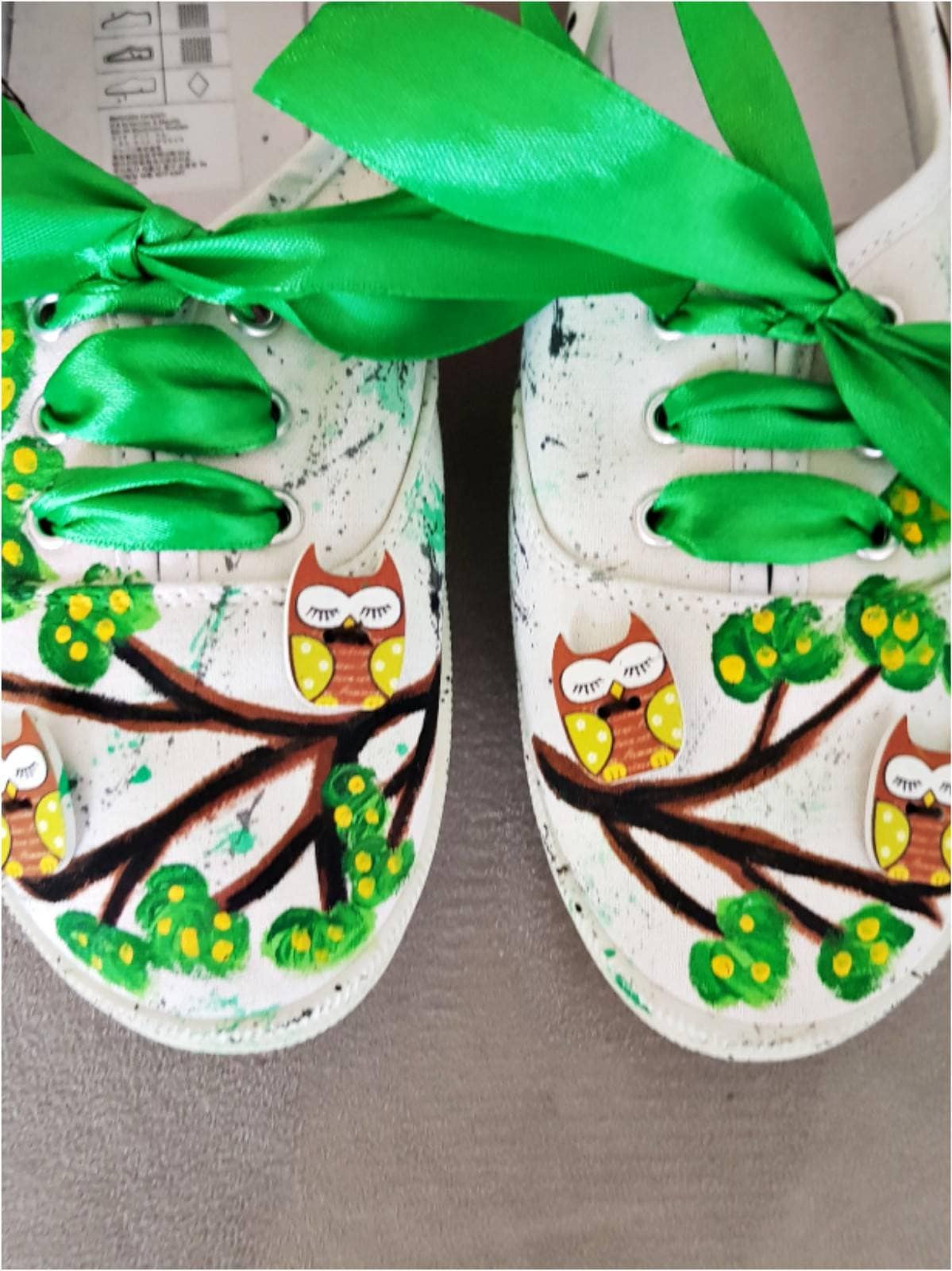 Bemalte Eule Turnschuhe, Verzierte Eule-Liebhaber-Schuhe, Liebe Geschenk, Grüne Sommer-Turnschuhe, Sommer Kunst Schuhe, Nette Eulen Geschenk Bemalte Eule Turnschuhe, Verzierte Eule-Liebhaber-Schuhe, Liebe Geschenk, Grüne Sommer-Turnschuhe, Sommer Kunst Schuhe, Nette Eulen Geschenk von CloArtHandmade