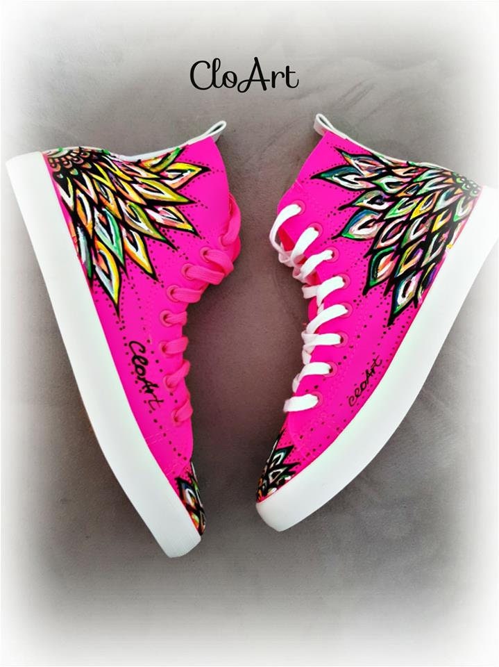 Bunte Turnschuhe, Handbemalte Schuhe, Neon-Mandalas, Kunstschuhe, Gemalte Benutzerdefinierte Sommer-Turnschuhe, Rosa Neonschuhe Bunte Turnschuhe, Handbemalte Schuhe, Neon-Mandalas, Kunstschuhe, Gemalte Benutzerdefinierte Sommer-Turnschuhe, Rosa Neonschuhe von CloArtHandmade