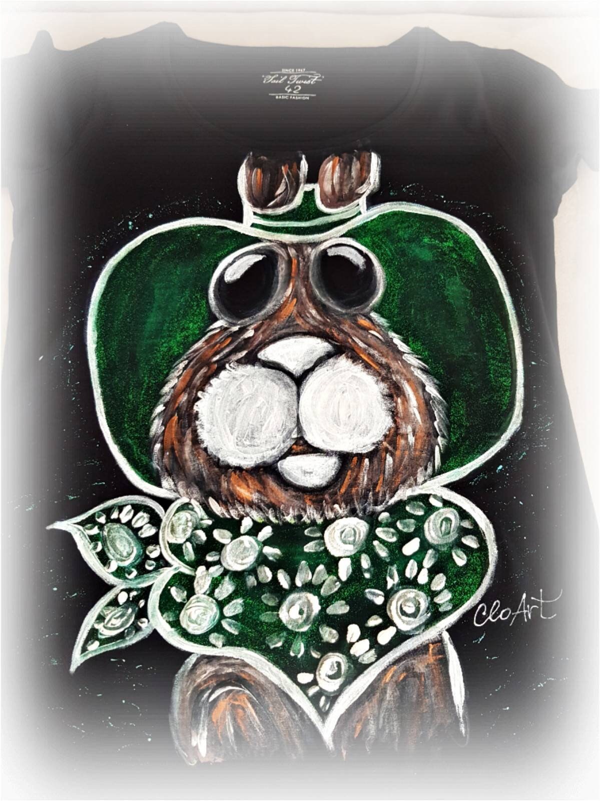 Handbemaltes T-Shirt Häschen, Handbemaltes Kaninchen, Cooles Lustiges Bemaltes Oberteil, Kaninchen T-Shirt, Kunst Handbemaltes T-Shirt Häschen, Handbemaltes Kaninchen, Cooles Lustiges Bemaltes Oberteil, Kaninchen T-Shirt, Kunst von CloArtHandmade