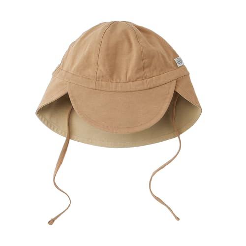 Cloby CBY-SH2-PBSB Sonnenhut mit Nackenschutz - wendbar - UV-Schutz (UPF 50+) Peanut Brown/Sandy Beach beige (Gr. 6-18 Monate) von Cloby