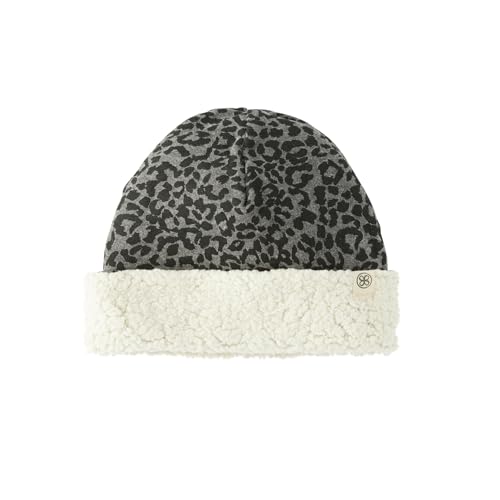 Cloby CBY-TH1-LP Mütze/Wendemütze Teddyfell - Leopard grau/schwarz (6-12 Monate) von Cloby