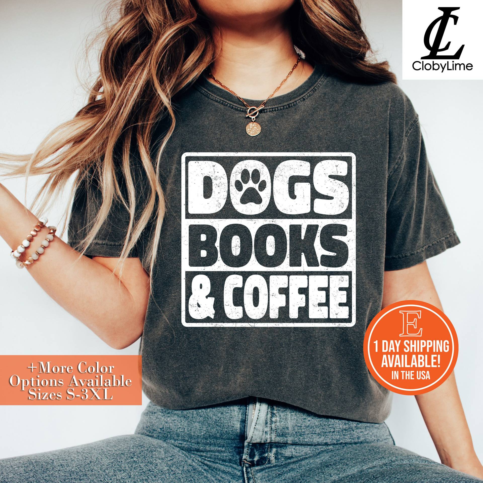 Hunde Bücher & Kaffee Shirt, Hoodie, Sweatshirt - Lese Hundeliebhaber, Bücherwurm Hund Papa, Bibliothekar Geschenk, Mama, Geschenk von ClobyLime