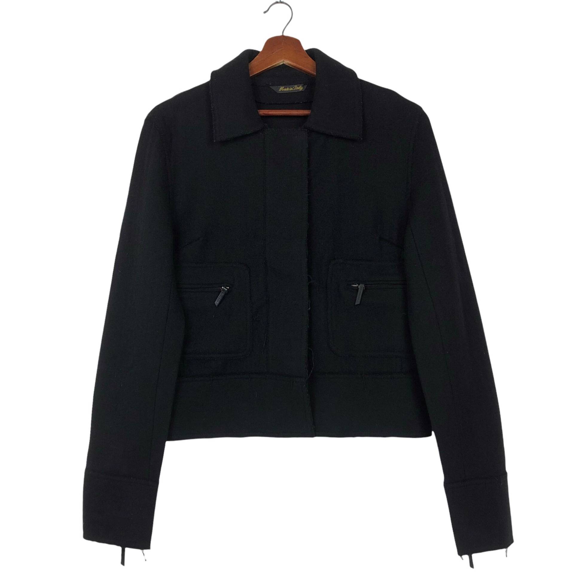 Christian Blanken Woll-Zip-Jacke Made in Italy Dekonkonstruktion Wolljacke von ClockworkThriftStore