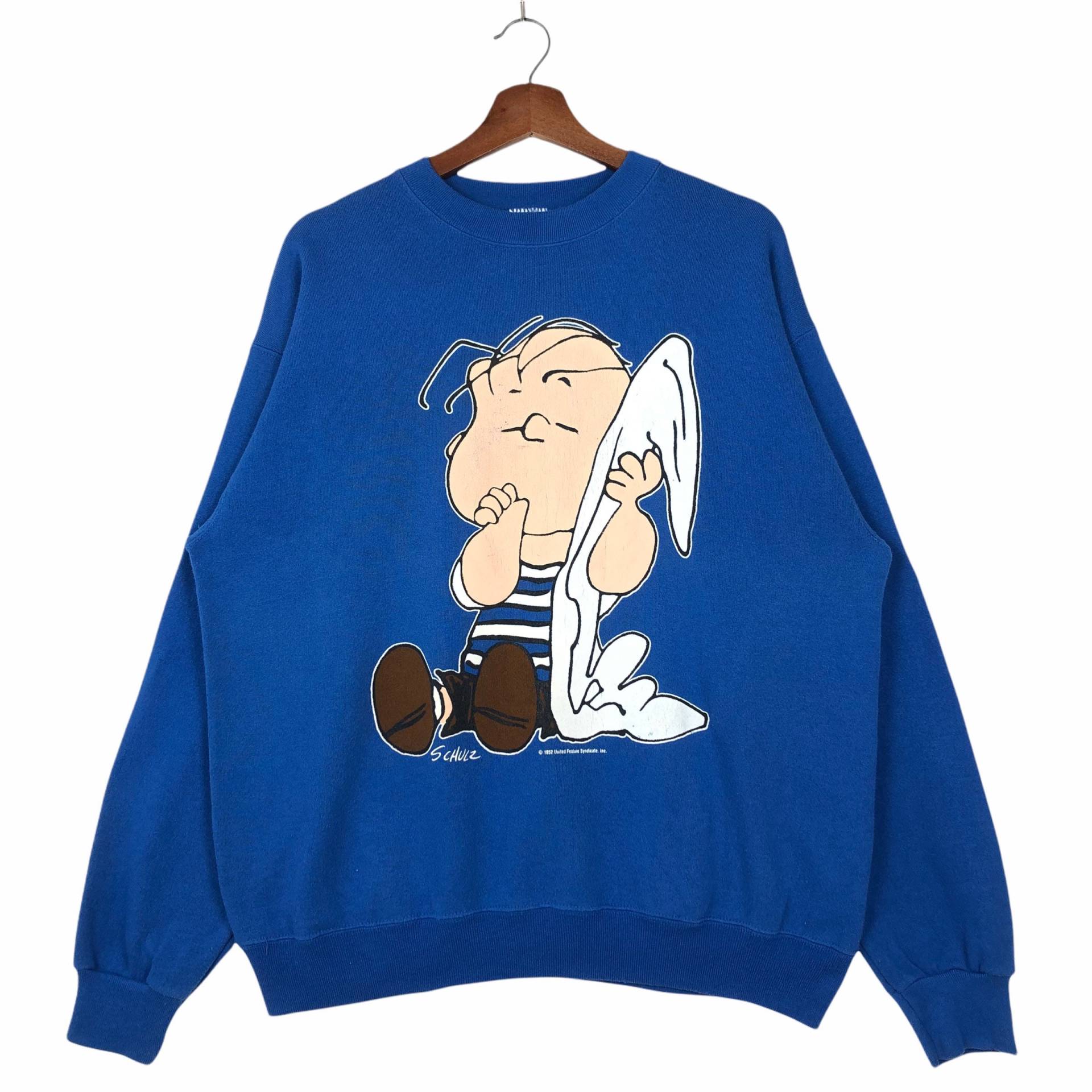 Vintage 80Er Jahre Peanuts Sweatshirt Zeichentrickfilm Linus Van Pelt Charakter Charlie Brown Rerun Comicfiguren von ClockworkThriftStore