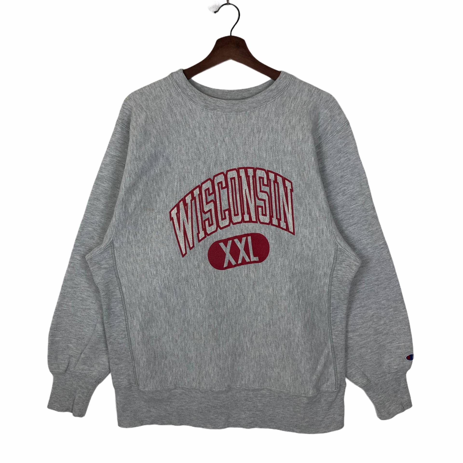 Vintage 80Er Jahre Wisconsin Sweatshirt Rundhalsausschnitt Champion Reverse Weave Universität Von von ClockworkThriftStore