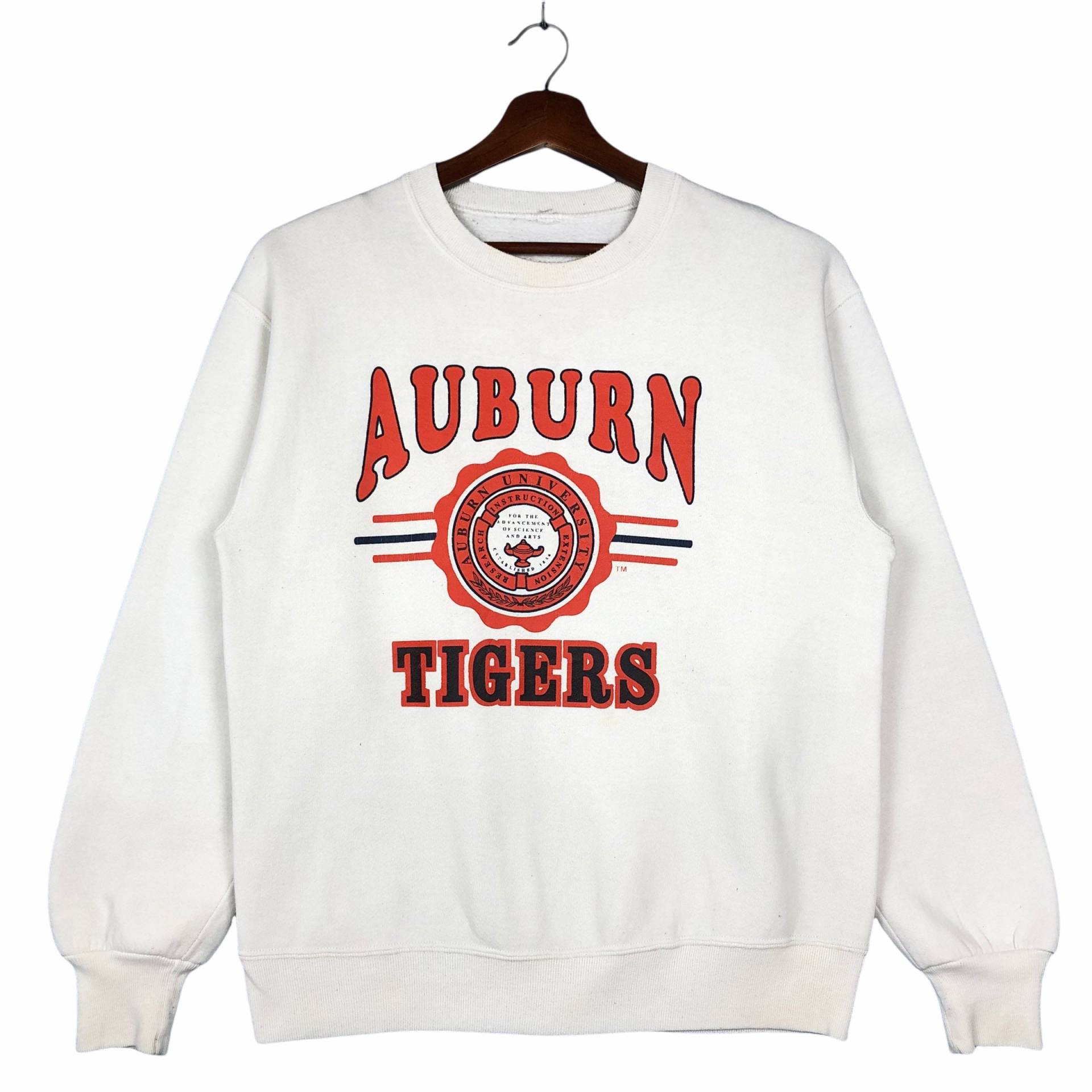 Vintage 90Er Jahre Auburn Tiger Football Crewneck Sweatshirt Universität Sport Des American College Logo Spellout Mittlere Größe von ClockworkThriftStore