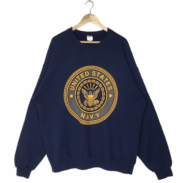 Vintage 90Er Jahre Us Navy Sweatshirt Großes Logo-Design | xl von ClockworkThriftStore