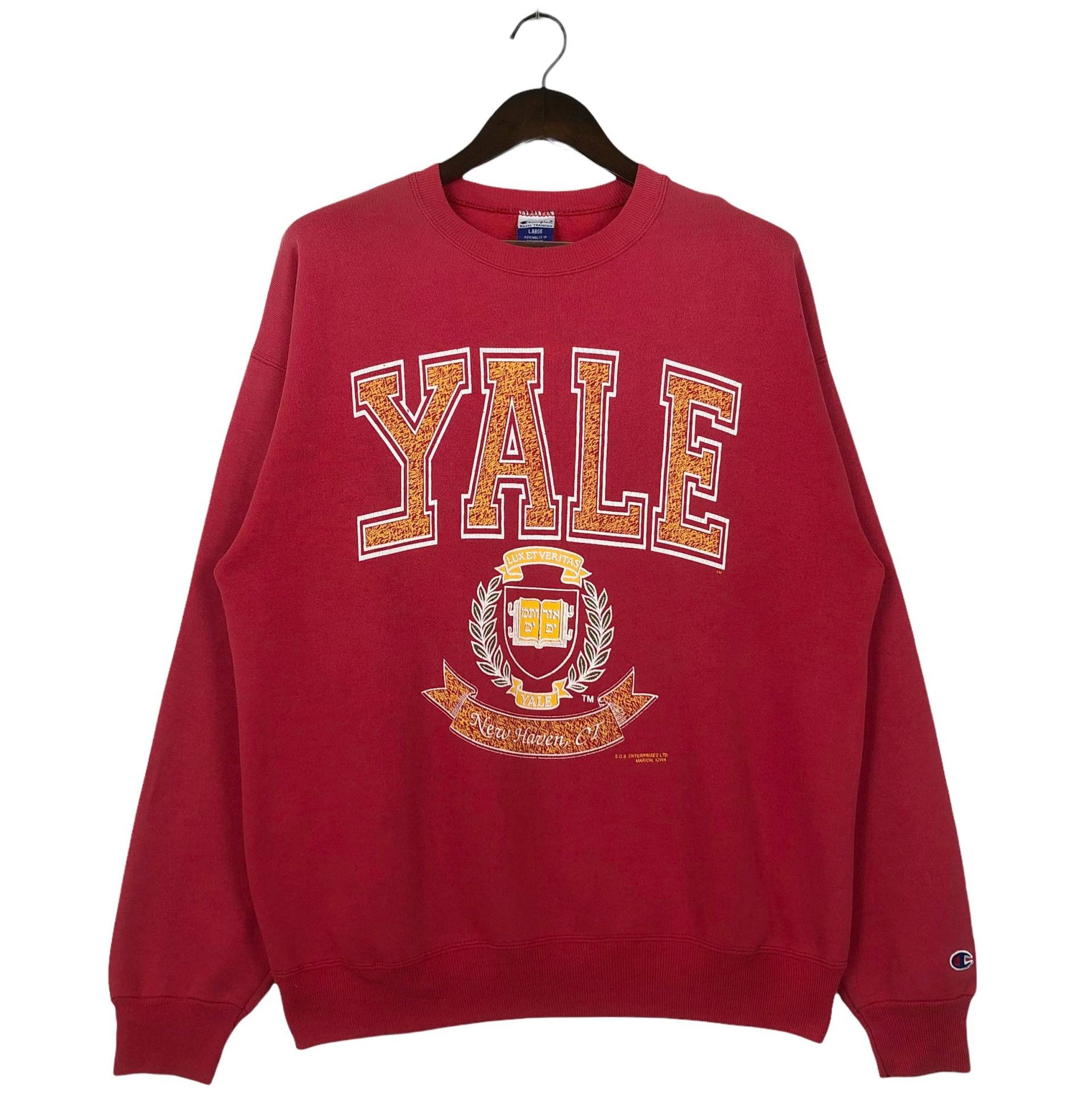Vintage 90Er Yale University Crewneck Sweatshirt Großes Logo Pullover Von Champion Size Large von ClockworkThriftStore