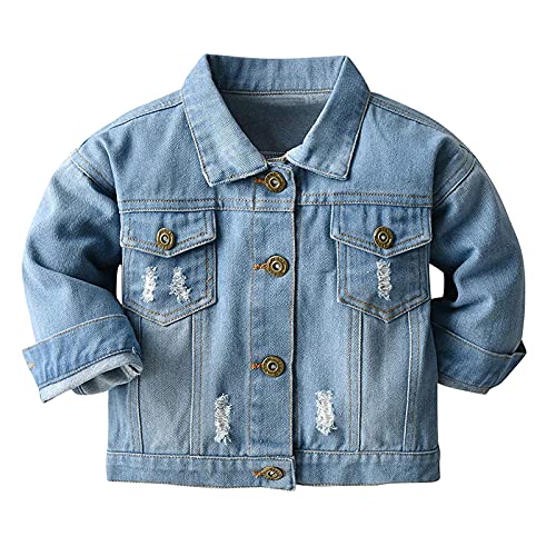Baby Girls Boys Denim Coat Pocket Top Coat Button Denim Down Kids Jacket Jeans Toddler Jacket Festival Clothes New Years Outfits A-164 von Clode