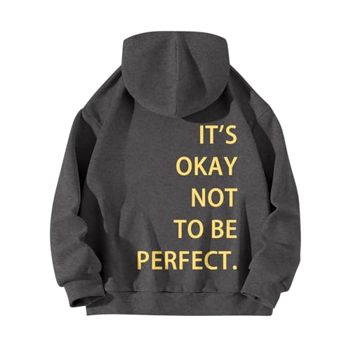 Clode Women Oversized Sweatshirt Long Sleeved Zipperless Back It's OKAY NOT to BE Perfect. Printed Hoodie Daliy Jumpers Tops A-165 von Clode