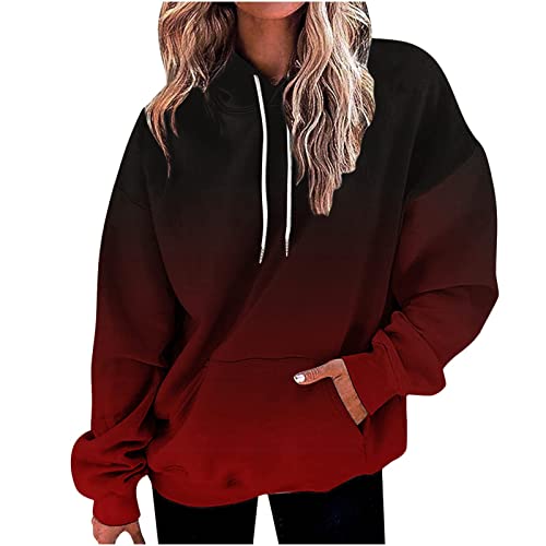 Hoodies for Women Plus Size Hooded Sweatshirt Long Sleeve Sweatshirt Loose with Pockets Loose Fit Blouse Tops A-81 von Clode